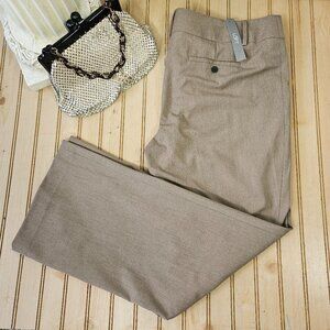 NWT Ann Taylor LOFT Size 16S Short Tan Marisa Trouser Dress Pants Stretch $79.50